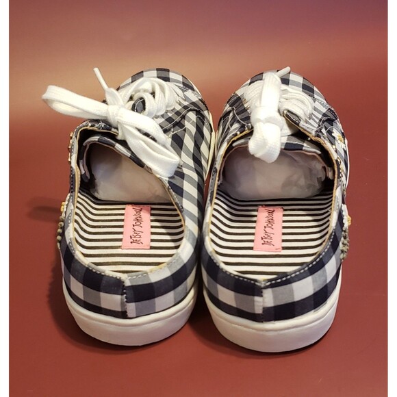 NWOB Betsey Johnson Edna Blue Gingham Daisy Bee Slip-on Sneakers Size 11 - Picture 4 of 8